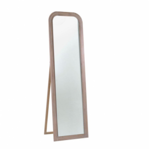 Specchio da terra legno crema anticato opaco ovale cm50xh170x2