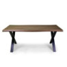 Tavolo Metallo Canberra Nero Con Top Legno Noce Cm 180x90h75