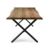Tavolo Metallo Canberra Nero Con Top Legno Noce Cm 180x90h75