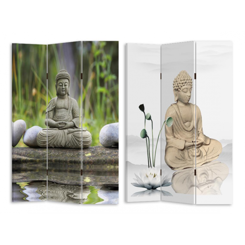 Paravento stampa 3 ante buddha cm120,6x2,5h180