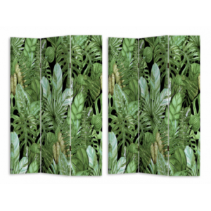 Paravento stampa 3 ante foglie verde cm120,6x2,5h180