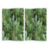 Paravento stampa 3 ante foglie verde cm120,6x2,5h180