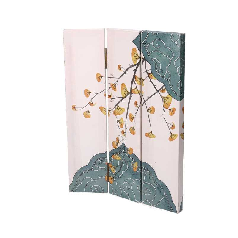 Paravento stampa rami beige 3 ante rettangolare cm120,6x2,5h180