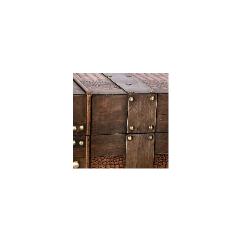 Baule legno 1-2 marrone rettangolare cm49x31h35,5