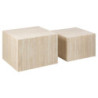 Tavolino Legno Motrik 1-2 Effetto Travertino Beige Quadro Cm 58x58h40