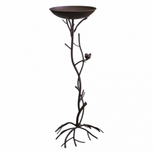 Posacenere metallo marrone ramo con uccellino cm37x35h95