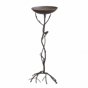 Zoom Posacenere metallo marrone ramo con uccellino cm 37x35h95