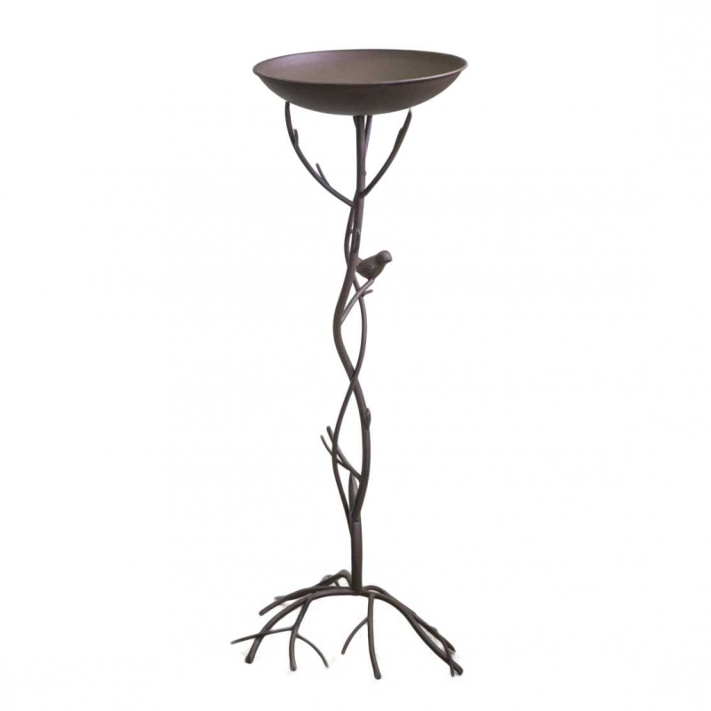 Posacenere metallo marrone ramo con uccellino cm37x35h95