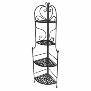 Scaffale metallo jessica nero 4 piani ad angolo cm48x33h160