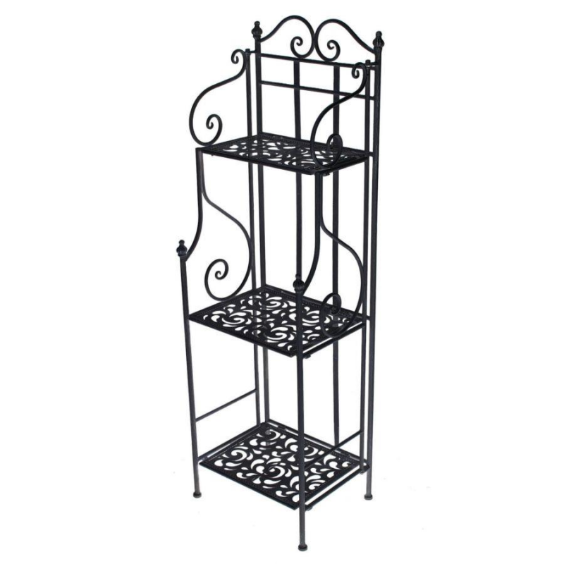 Scaffale metallo jessica nero 3p stretto cm35x29h118