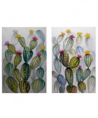 Quadri dipinti Cactus - set da 2