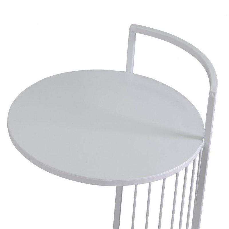 Tavolino metallo bianco tondo cmø38h54/65