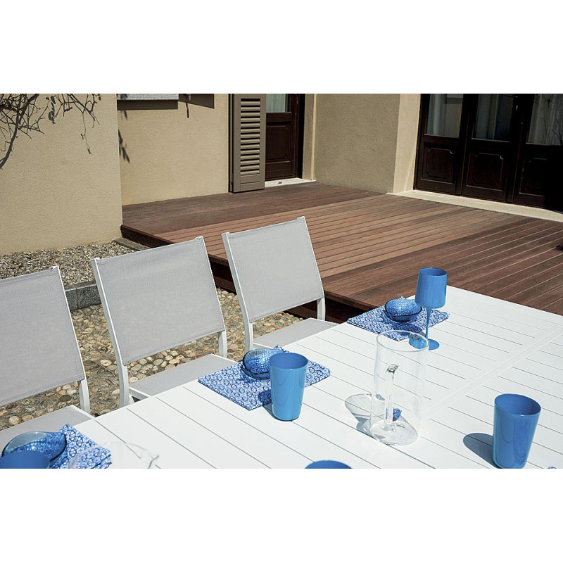 Tavolo Naxos allungabile alluminio bianco 160-240x90 cm giardino