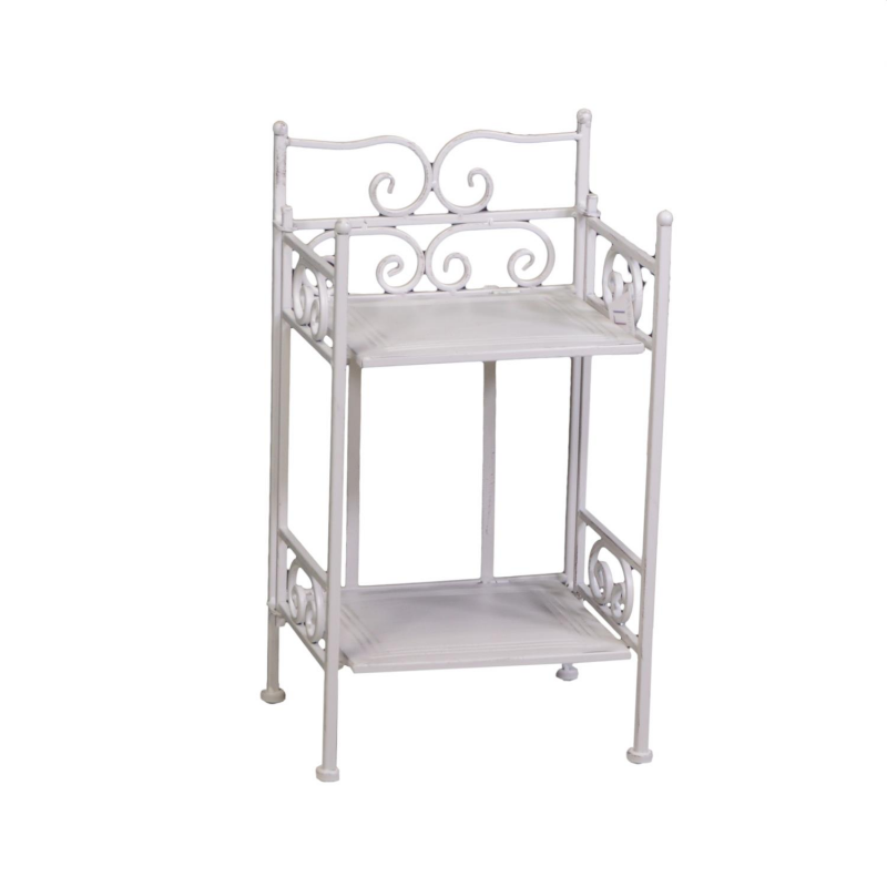 Scaffale metallo new jessica stretto 2 piani bianco brush cm25x23h48