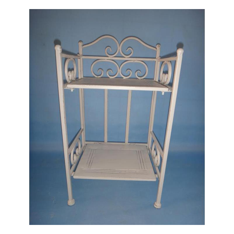 Scaffale metallo new jessica stretto 2 piani bianco brush cm25x23h48