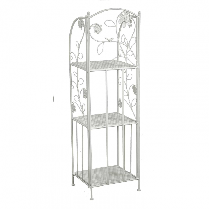 Scaffale metallo milena 3 piani strettobianco cm35x29h118