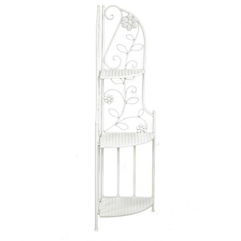 Scaffale metallo milena 3 piani ad angolo bianco cm48x33h120
