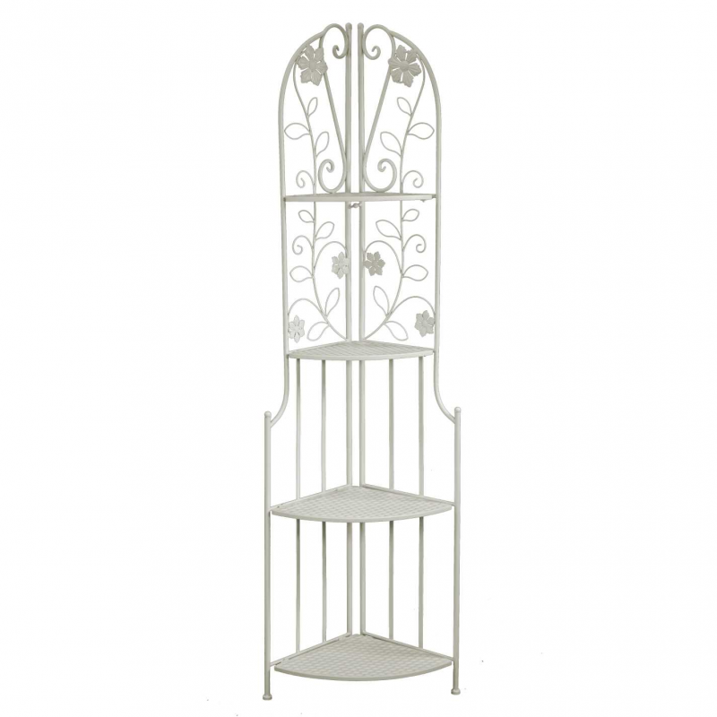 Scaffale metallo milena 4 piani ad angolo bianco cm48x33h160