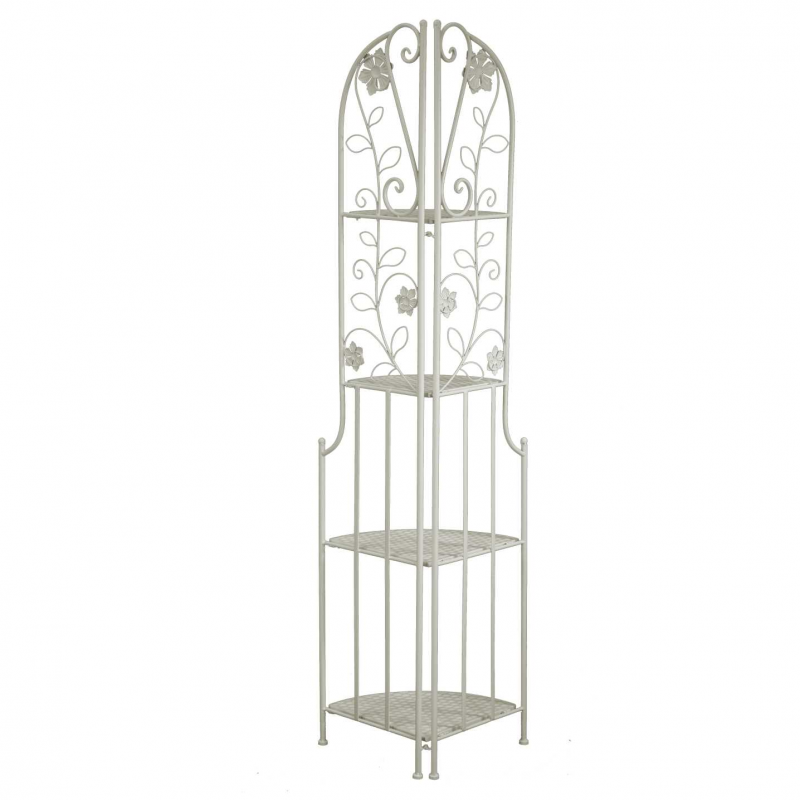 Scaffale metallo milena 4 piani ad angolo bianco cm48x33h160
