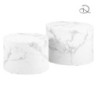 Tavolino Legno Motrik 1-2 Effetto Marmo Bianco Tondo Cm ø58h40