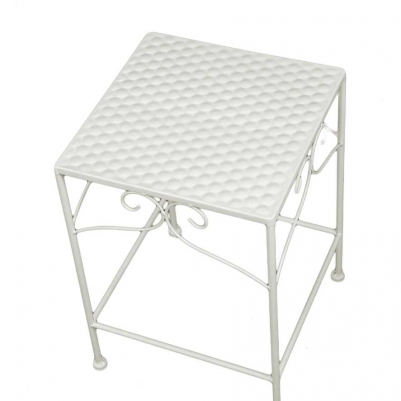 Colonnina metallo milena 1-3 quadra bassa bianco cm30x30h43