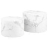 Tavolino Legno Motrik 1-2 Effetto Marmo Bianco Tondo Cm ø58h40