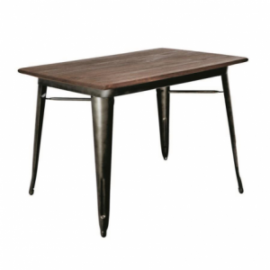 Tavolo ferro bristol top in legno marrone cm120x70h76