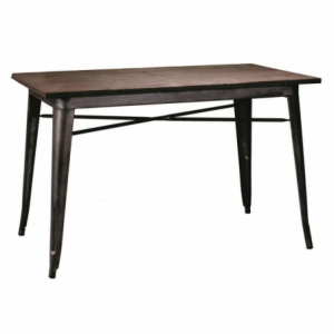 Tavolo ferro bristol top in legno marrone cm160x80h76