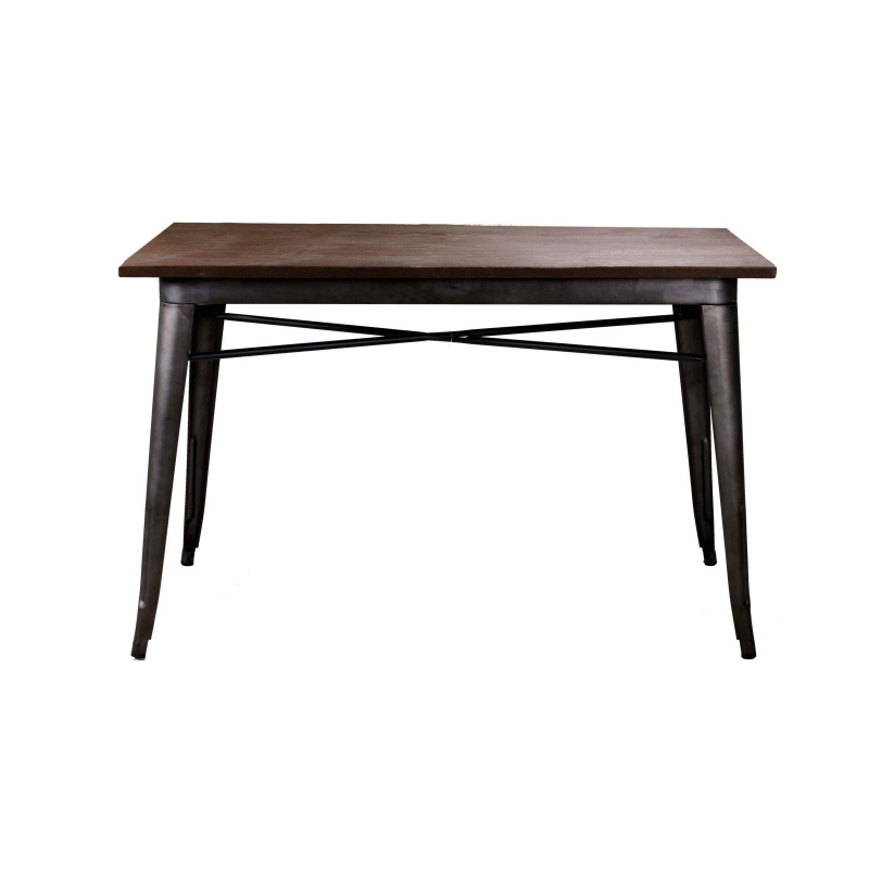 Tavolo ferro bristol top in legno marrone cm160x80h76