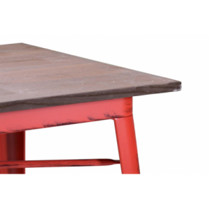 Zoom Tavolo ferro bristol top in legno rossocm160x80h76