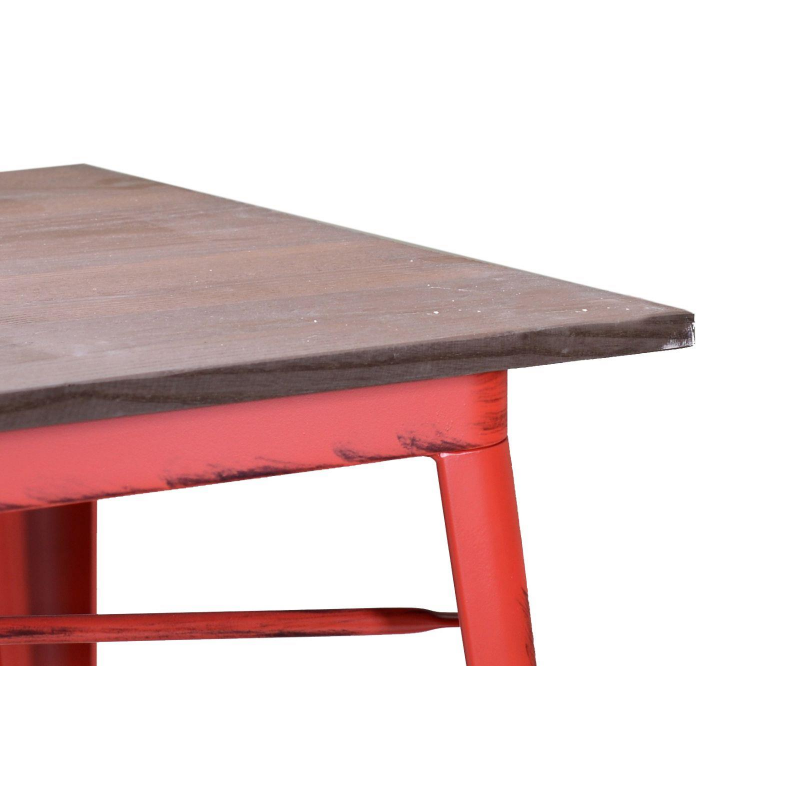 Tavolo ferro bristol top in legno rossocm160x80h76