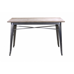 Zoom Tavolo ferro bristol top in legno galvanizzato cm 160x80h76
