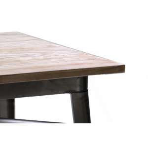 Tavolo ferro bristol top in legno galvanizzato cm160x80h76