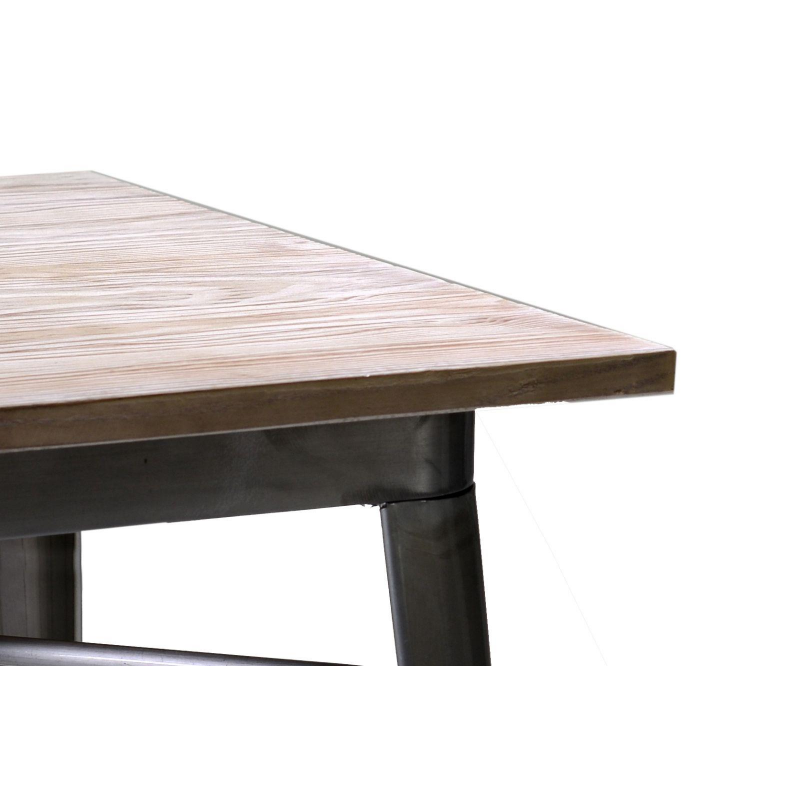 Tavolo bar ferro bristol top in legno galvanizzato cm60x60h106