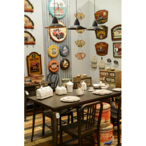 Zoom Tavolo top ferro bristol cm 160x80h76 marrone