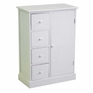 Mobiletto Eleonora cassettiera bianco 1anta + 4 cassetti cm56x30h79
