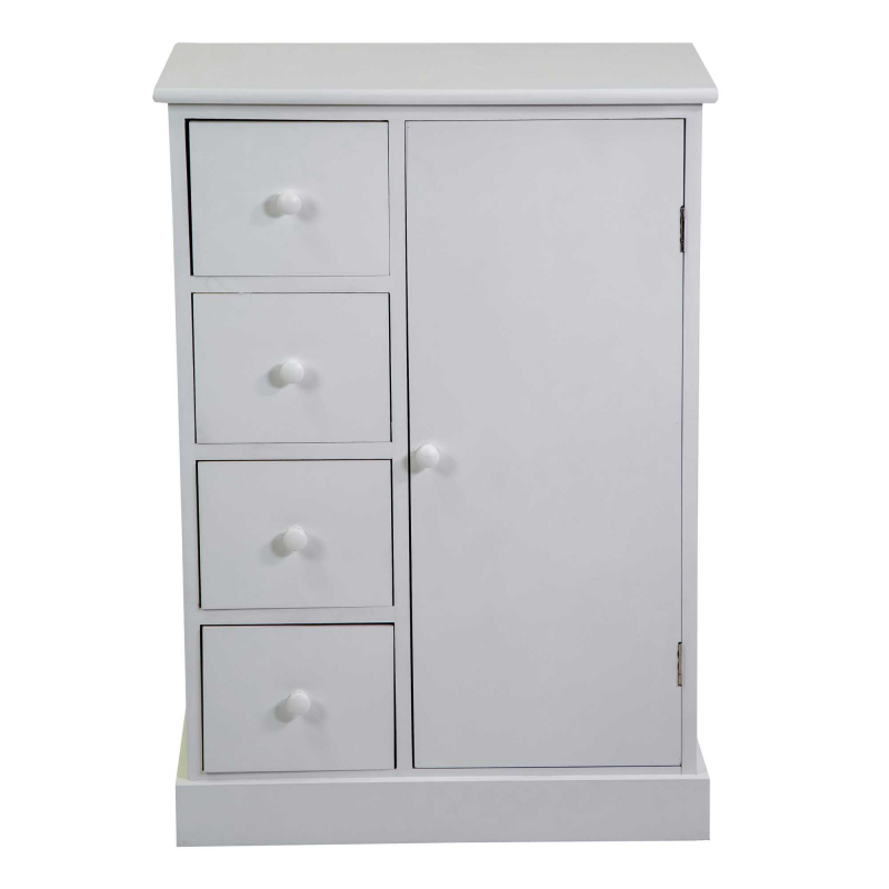 Mobiletto Eleonora cassettiera bianco 1anta + 4 cassetti cm56x30h79