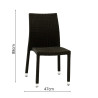 Set Tavolo polyrattan + 4 Sedie polyrattan adila noce quadro cm 47x61h44/46/88