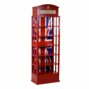 Mobile libreria rosso 6 piani + 1 cassetto cm48x27h146
