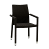Set Tavolo polyrattan + 4 Poltrone adila polyrattan noce quadro cm 60x61h44/46/65/88