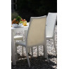 Set Tavolo polyrattan + 6 Sedie polyrattan adila bianco ghiaccio quadro cm 47x61h44/46/88