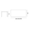 Tavolo Santorini allungabile 265-398x110 antracite doppio allungo