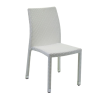 Set Tavolo polyrattan + 6 Sedie polyrattan adila bianco ghiaccio quadro cm 47x61h44/46/88