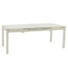 Set Tavolo polyrattan + 6 Poltrone adila polyrattan bianco ghiaccio quadro cm 60x61h44/46/65/88