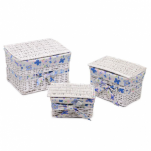 Scatola vimini spaccato sam 1-3 bianco rettangolare cm45x35h30