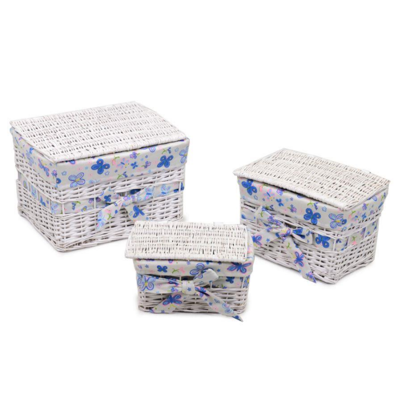 Scatola vimini spaccato sam 1-3 bianco rettangolare cm45x35h30