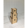 Scatola ecopelle 1-3 effetto legno quadro cm22x22h22