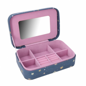 Zoom Portagioie ecopelle stelle blu rettangolare cm 22x14,5h6,5