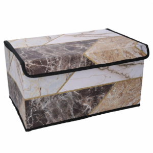 Scatola ecopelle pieghevole marmo rettangolare cm43x28h23
