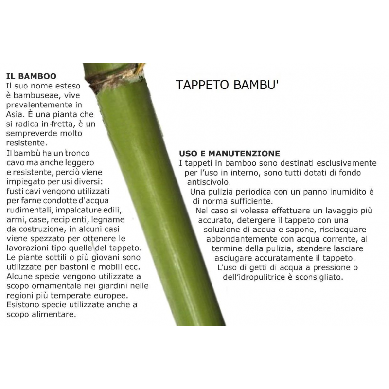 Tappeto bambu' bacchette sottili cm60x180